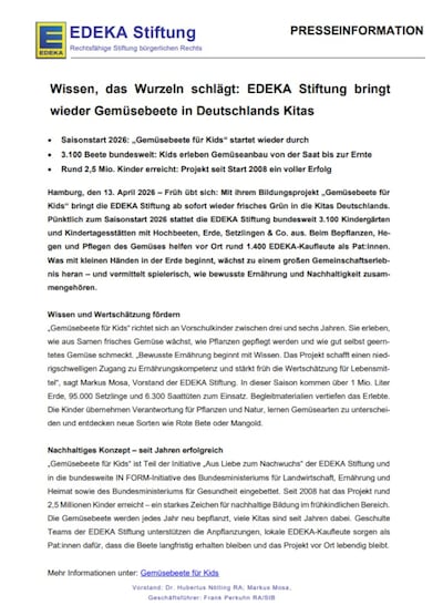 Bildliche Darstellung der Pressemitteilung zum 2026er Saisonstart 
